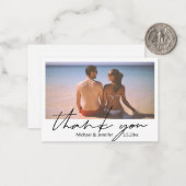 Minimal Drehbuch Sommerhochzeit Foto Vielen Dank Mitteilungskarte (Vorderseite/Rückseite Beispiel)