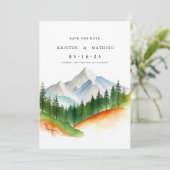 Minimal druckbarer Berg Save The Date (Stehend Vorderseite)