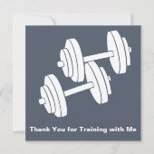Minimal Dumbbell Grey White Square Thank You Mitteilungskarte (Vorderseite)