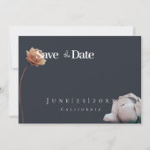 Minimal dunkel staubig blueFlat Save the Date Card (Vorderseite)