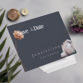 Minimal dunkel staubig blueFlat Save the Date Card