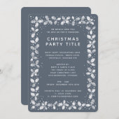 Minimal Dunkelblau Grau Heilige Weihnachtszeit Par Einladung (Vorne/Hinten)