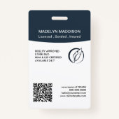 Minimal dunkelblauer Foto Notar Signierung Agent B Ausweis (Rückseite)