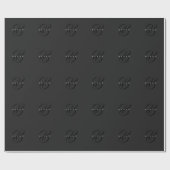 Minimal Dunkelgrau Schwarz-Elegant Monogram Compan Geschenkpapier (Flach)