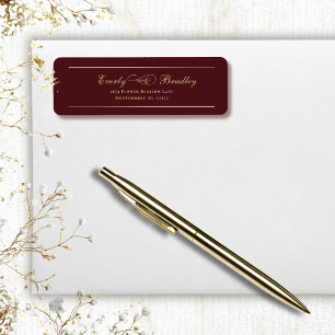 Minimal dunkelroter Hintergrund Gold Elegante Rück