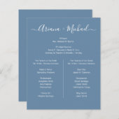 Minimal Dusty Blau und Weiß Einfaches Brautparty (Vorne/Hinten)