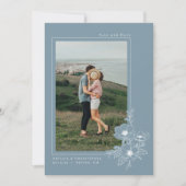 Minimal Dusty Blue Anemone Kunst, Dichtung und Mus Save The Date (Vorderseite)