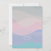 Minimal Dusty Blue Boho Wedding Einladung (Rückseite)