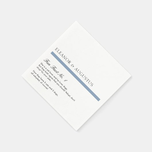 Minimal Dusty Blue Einfache moderne Fun Fakten Hoc Serviette (Ecke)