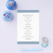 Minimal Dusty Blue Elegante Budget Hochzeitsprogra Flyer (Einzeln)