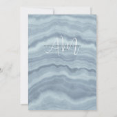 Minimal Dusty Blue Elegante Hochzeit Einladung (Rückseite)