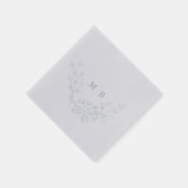 Minimal Dusty Blue Formal Monogram Wedding Napkins Serviette (Ecke)