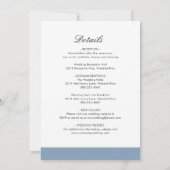 Minimal Dusty Blue Modern in einer Hochzeit Einladung (Rückseite)
