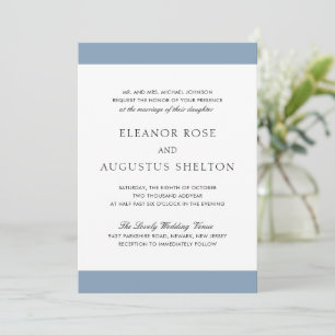 Minimal Dusty Blue Modern in einer Hochzeit Einladung