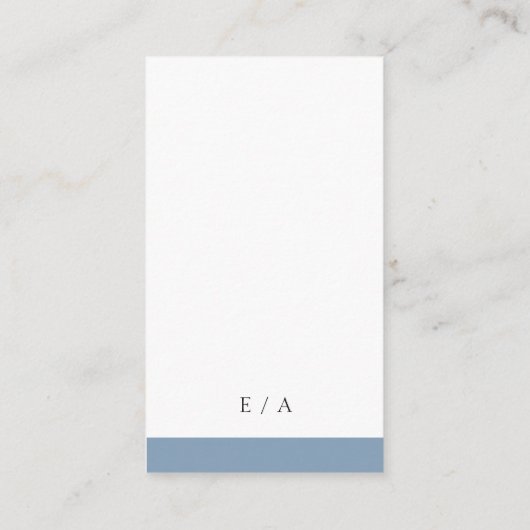 Minimal Dusty Blue Modern QR Code Hochzeit Begleitkarte (Rückseite)