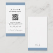 Minimal Dusty Blue Modern QR Code Hochzeit Begleitkarte (Vorne/Hinten)