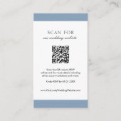 Minimal Dusty Blue Modern QR Code Hochzeit Begleitkarte (Vorderseite)