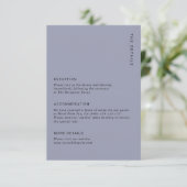 Minimal Dusty Blue Modern Simple Wedding Details Begleitkarte (Stehend Vorderseite)
