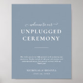 Minimal Dusty Blue Modern Unplugged Boho Wedding Poster (Vorne)