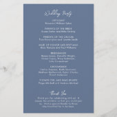 Minimal Dusty Blue Modern Wedding Program (Rückseite)