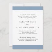 Minimal Dusty Blue Moderne Elegante Hochzeit Einladung (Vorderseite)