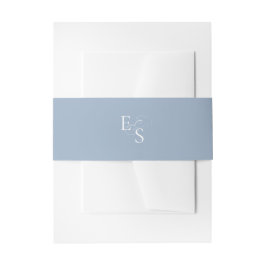 Minimal Dusty Blue Monogram Wedding Bly Band