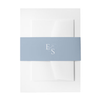 Minimal Dusty Blue Monogram Wedding Bly Band