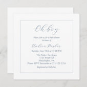 Minimal Dusty Blue Oh Boy Baby Dusche Einladung (Vorne/Hinten)