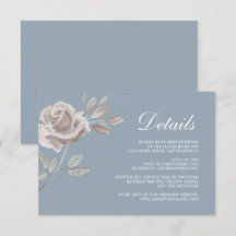 Minimal Dusty Blue Rose Wedding Details