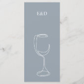 Minimal dusty blue Wedding Bar menu Menükarte (Rückseite)