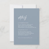 Minimal Dusty Blue Wedding Details - Abschlusskart Einladung (Vorderseite)