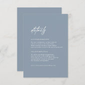 Minimal Dusty Blue Wedding Details - Abschlusskart Einladung (Vorne/Hinten)