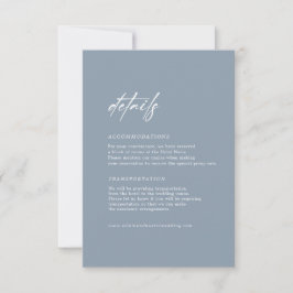 Minimal Dusty Blue Wedding Details - Abschlusskart Einladung