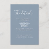 Minimal Dusty Blue Wedding Details Begleitkarte (Vorderseite)
