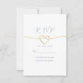 Minimal Dusty Blue Wedding RSVP Card (Vorderseite)