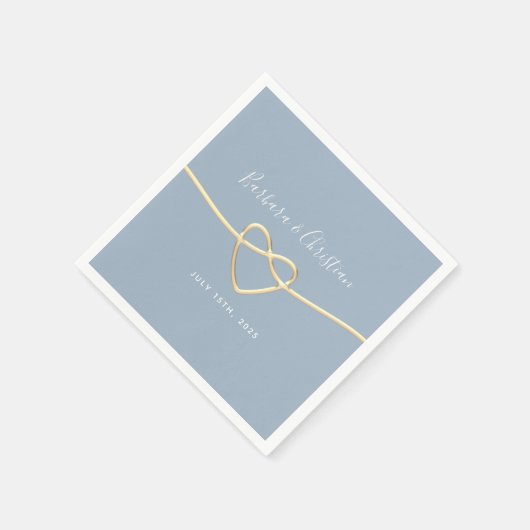 Minimal Dusty Blue Wedding Serviette (Ecke)
