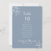 Minimal Dusty Blue Wedding Table 10 Seating Chart Einladung (Vorderseite)