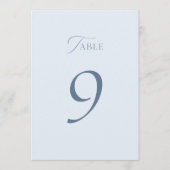 Minimal Dusty Blue Wedding Table Numbers 1–19 Dankeskarte (Vorderseite)