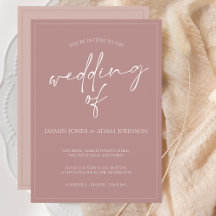 Minimal Dusty Pink Script Einladung