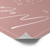 Minimal Dusty Pink Script Wedding Willkommenszeich Poster (Ecke)