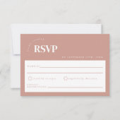 Minimal Dusty Pink Wedding RSVP Karte (Vorderseite)