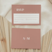 Minimal Dusty Pink Wedding RSVP Karte