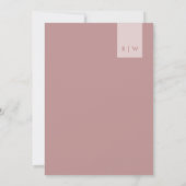 MINIMAL DUSTY ROSE PINK TYPOGRAPHY WEDD EINLADUNG (Rückseite)