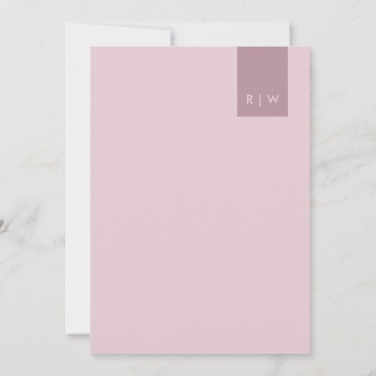 MINIMAL DUSTY ROSE PINK TYPOGRAPHY WEDING INVITAT EINLADUNG (Rückseite)