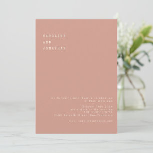 Minimal Dusty Rose Typografy Wedding Einladung