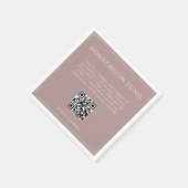 Minimal Dusty Rose Wedding Honeymoon Fund QR Code Serviette (Ecke)