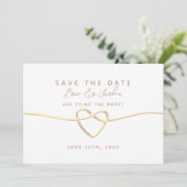 Minimal Dusty Rose Wedding Save The Date (Stehend Vorderseite)