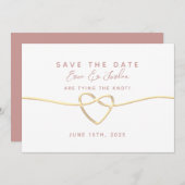 Minimal Dusty Rose Wedding Save The Date (Vorne/Hinten)