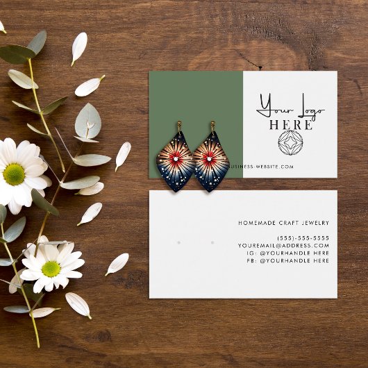 Minimal Earth Green White Logos Ohrenanzeige