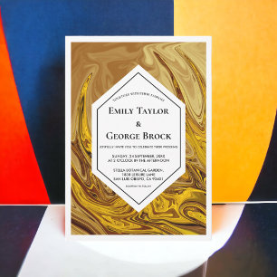 Minimal Earth Tone Gold Terracotta Künstlerische H Einladung